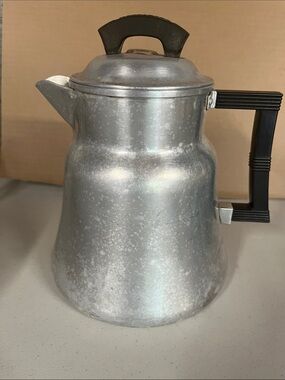Classic Aluminum Coffee Percolator with Black Handle